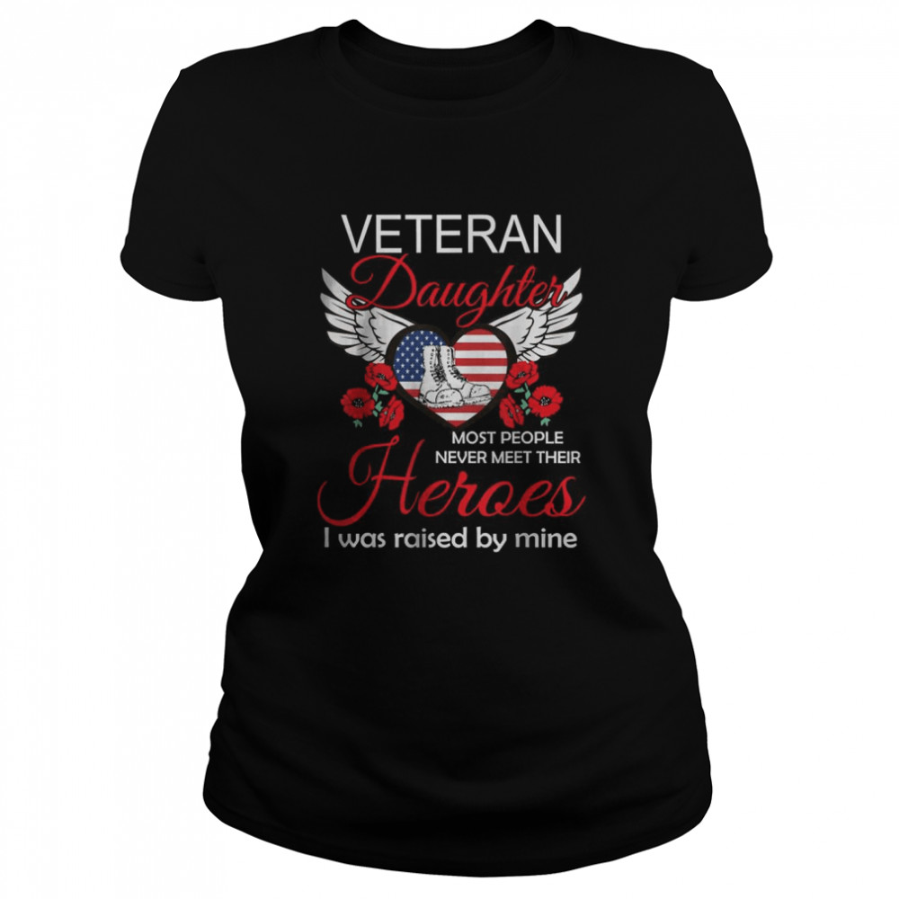 Veteran daughter most people never meet their heroes I was raised by mine shirt Classic Women's T-shirt