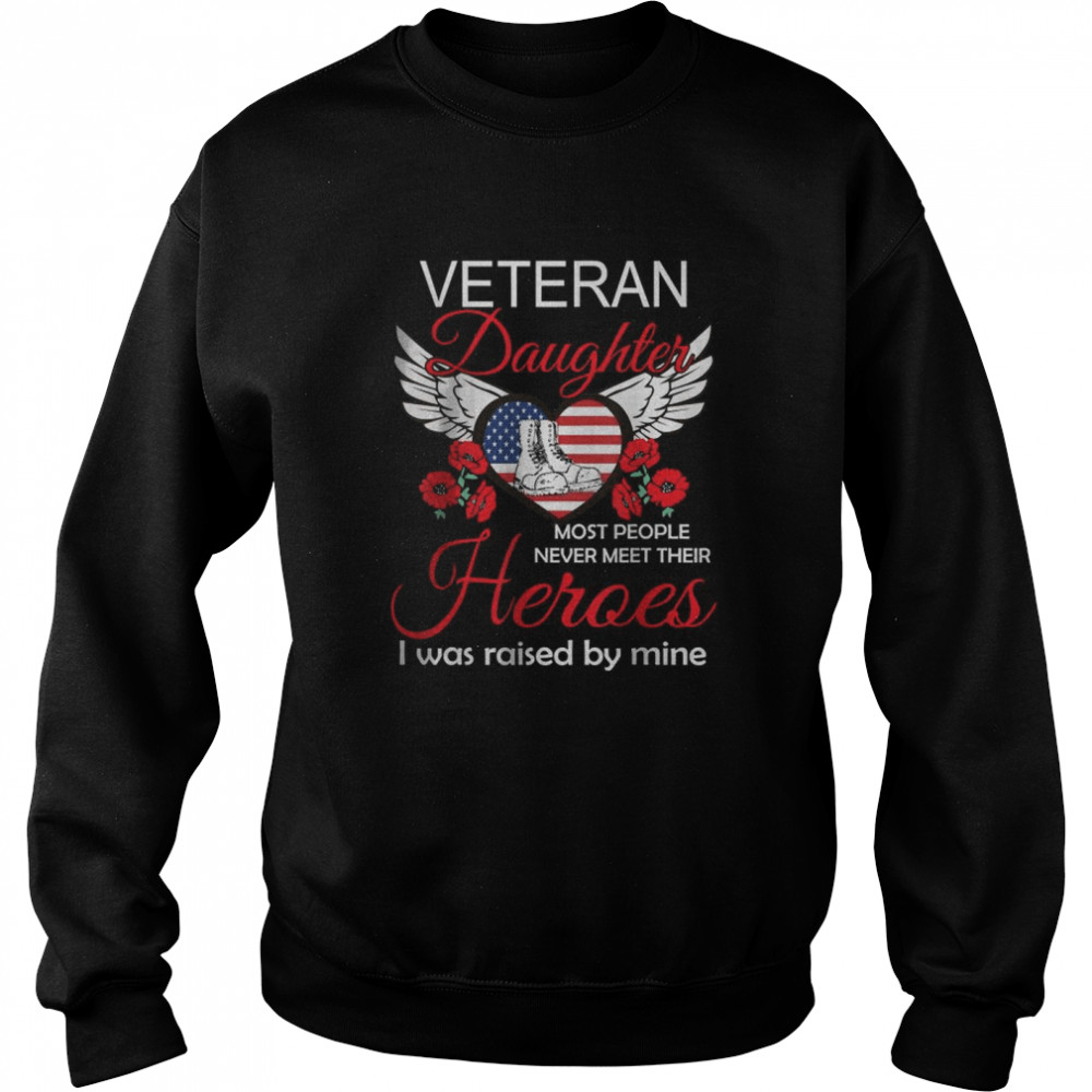 Veteran daughter most people never meet their heroes I was raised by mine shirt Unisex Sweatshirt