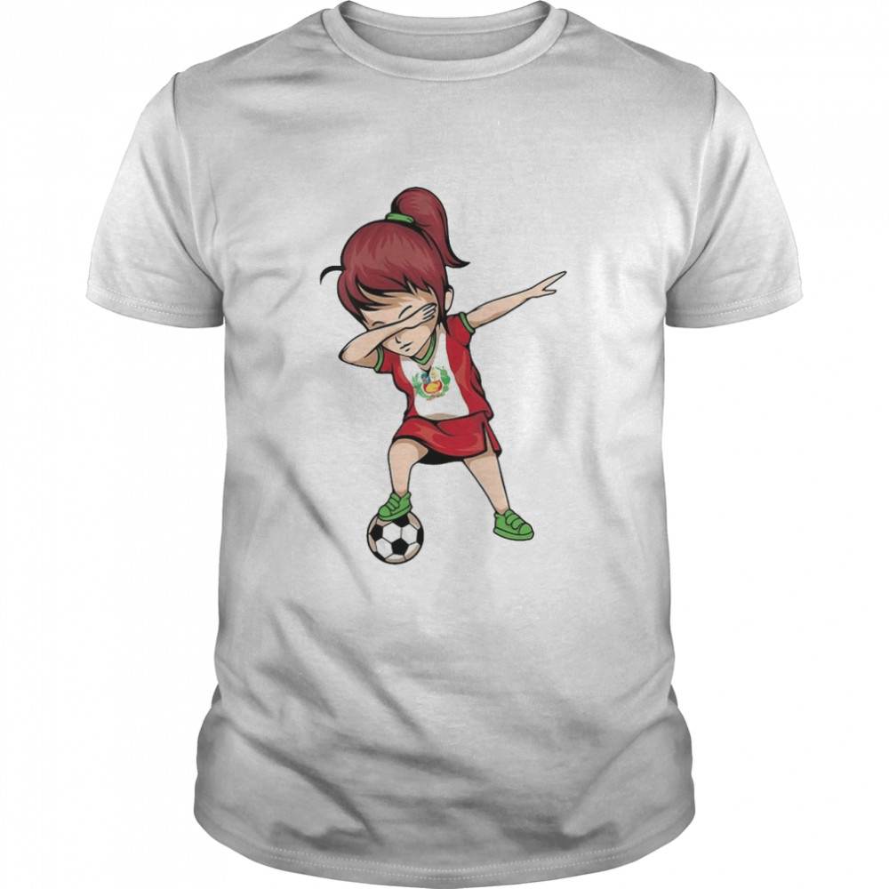 Dabbing Soccer Girl Peru Jersey Art – Peruvian Football Shirt