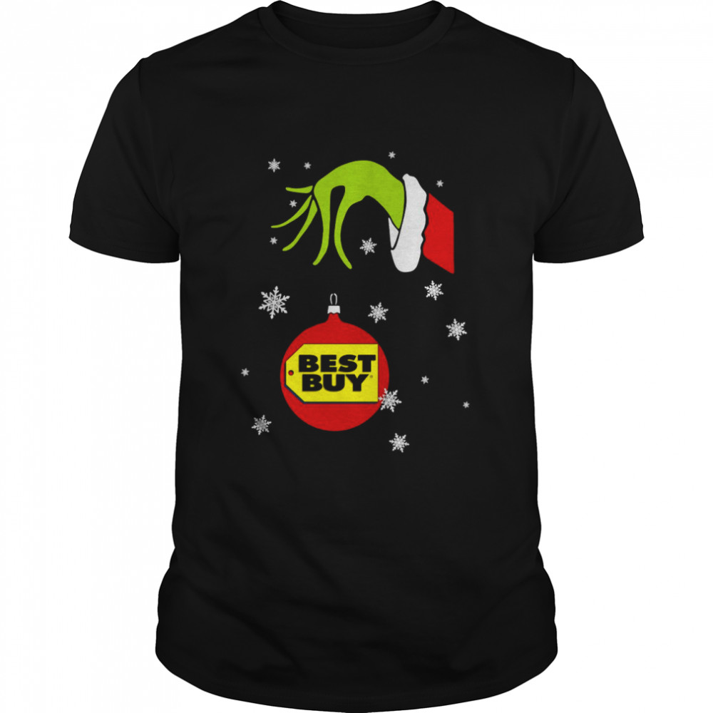 Grinch Hand holding Ornament Best Buy Snowflake Christmas shirt