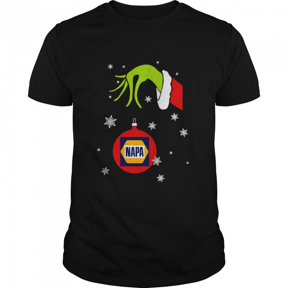 Grinch Hand holding Ornament Napa Snowflake Christmas shirt