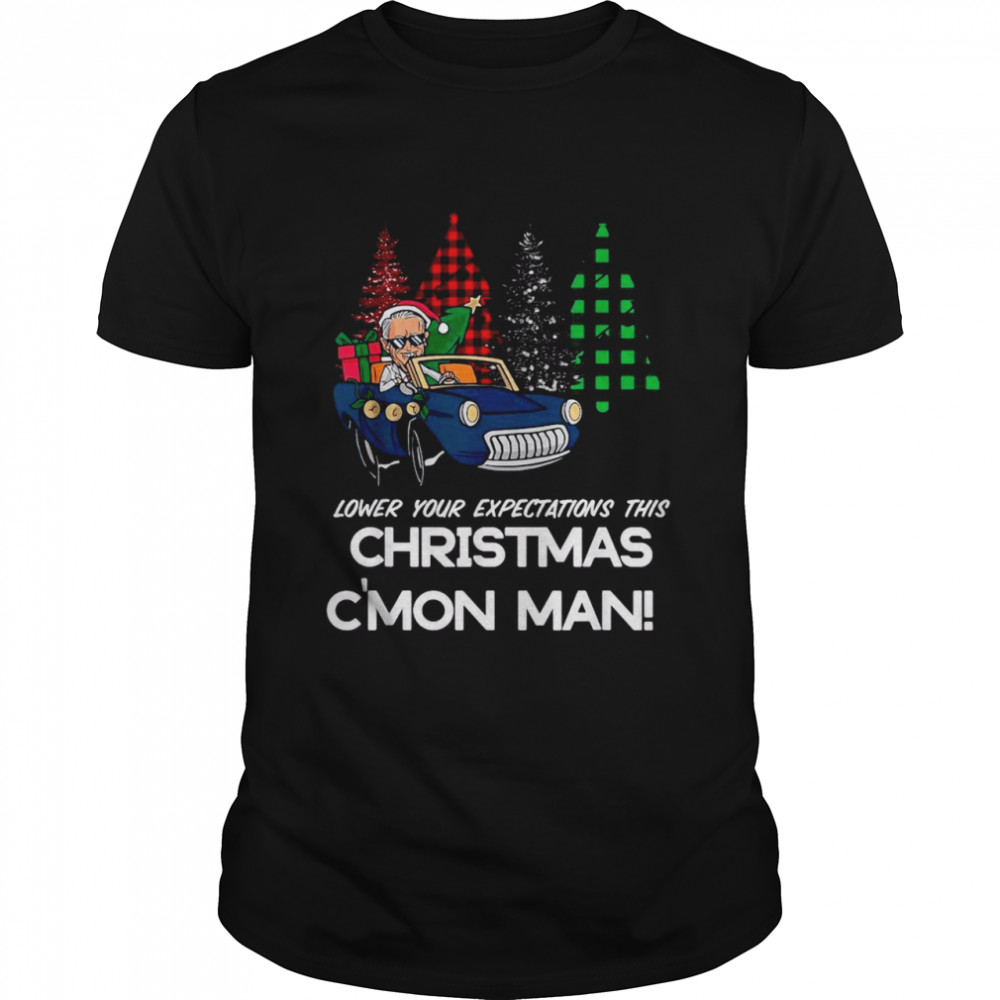 Joe Biden driving car lower your expectations this Christmas c’mon man Christmas shirt