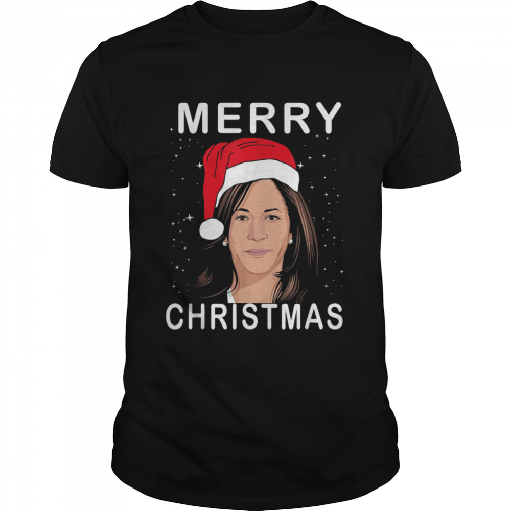 kamala Harris Santa Hat Merry Christmas Tee Shirt