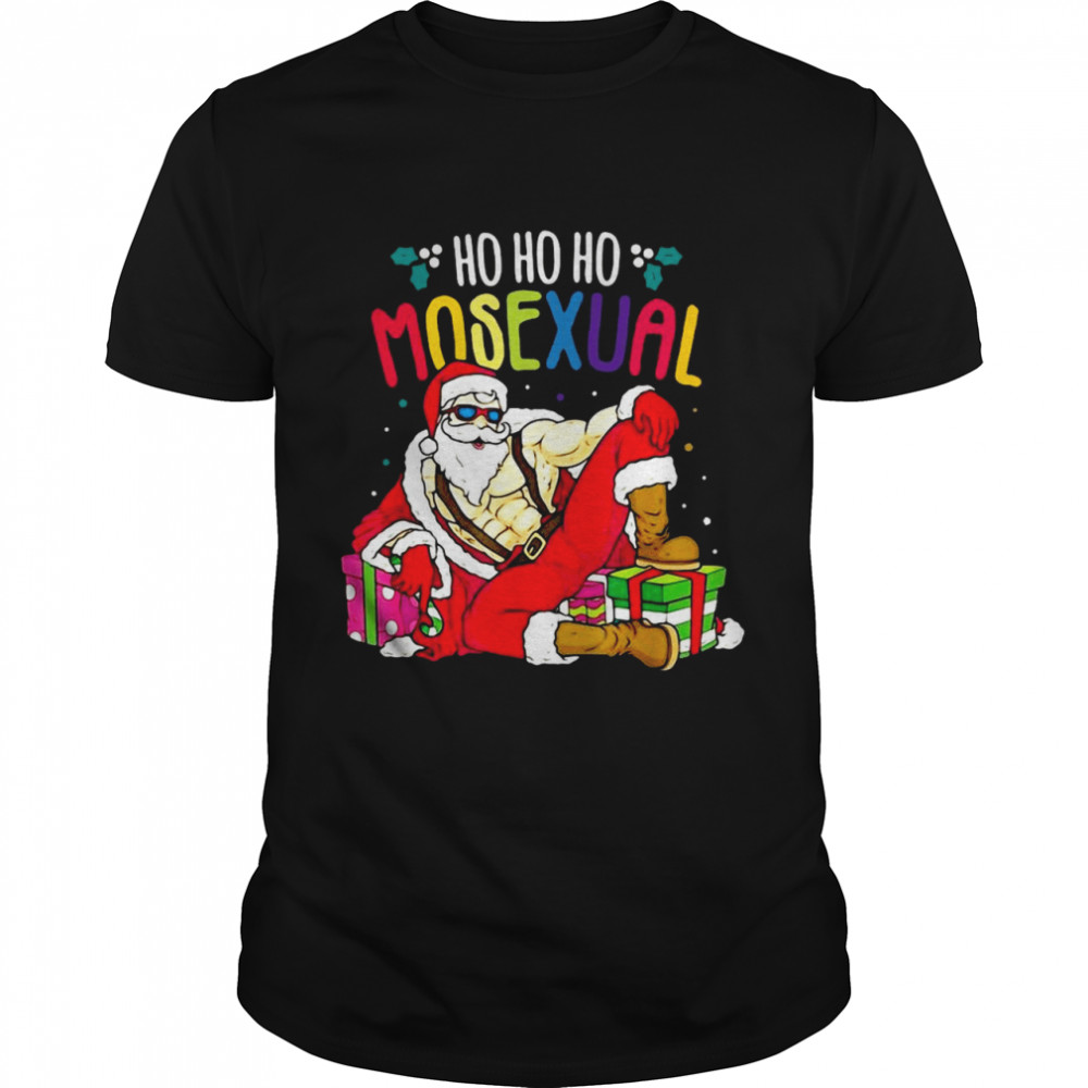 Santa Claus Ho Ho Ho Mosecual Christmas Sweater Shirt