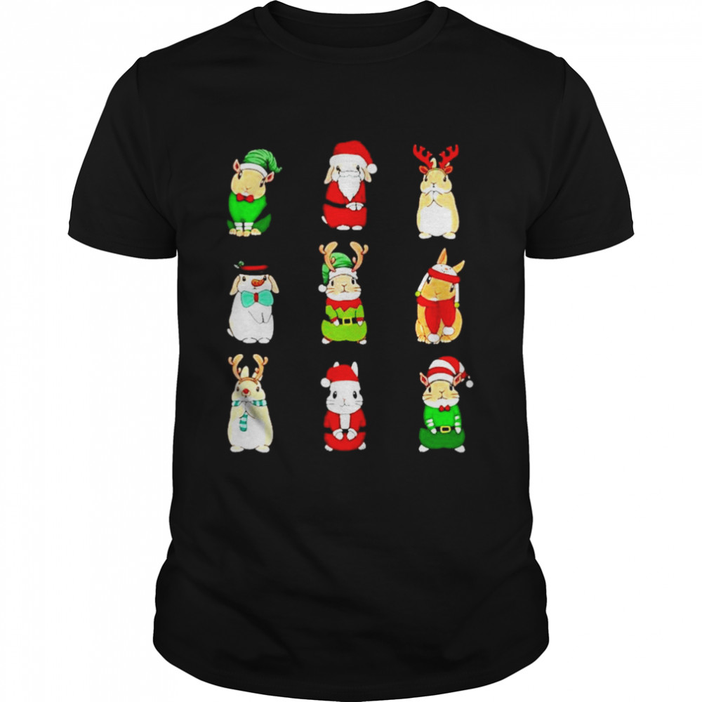 Bunny Elf Santa Reindeer Merry Christmas shirt