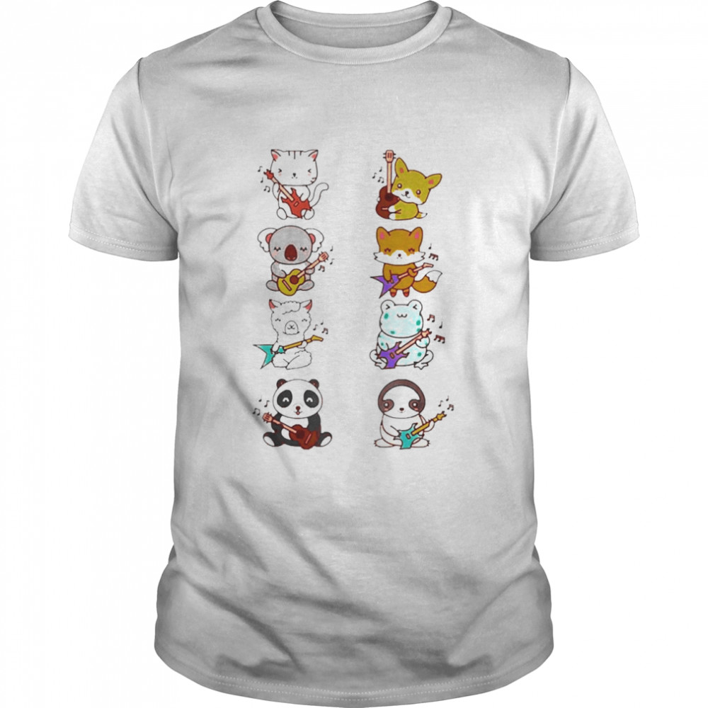 Cat Acoustic Guitar Anime Kawaii Shirt