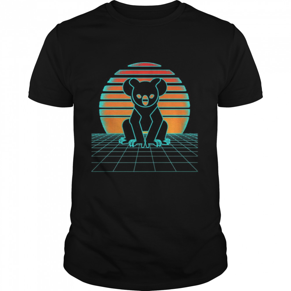 Koala Bear Synthwave Aesthetic 80s Style Animal Shirt