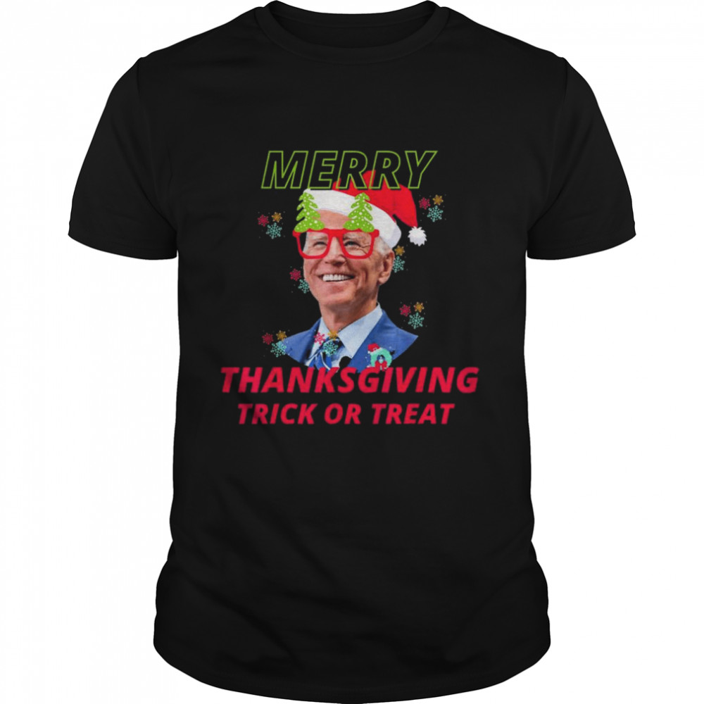 Santa Biden Merry Thanksgiving Trick or Treat Christmas Hoodie