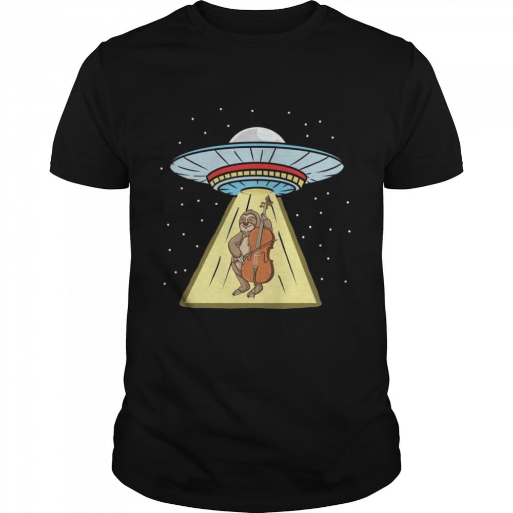 Ufo Abduction Sloth Musician Cellist Shirt