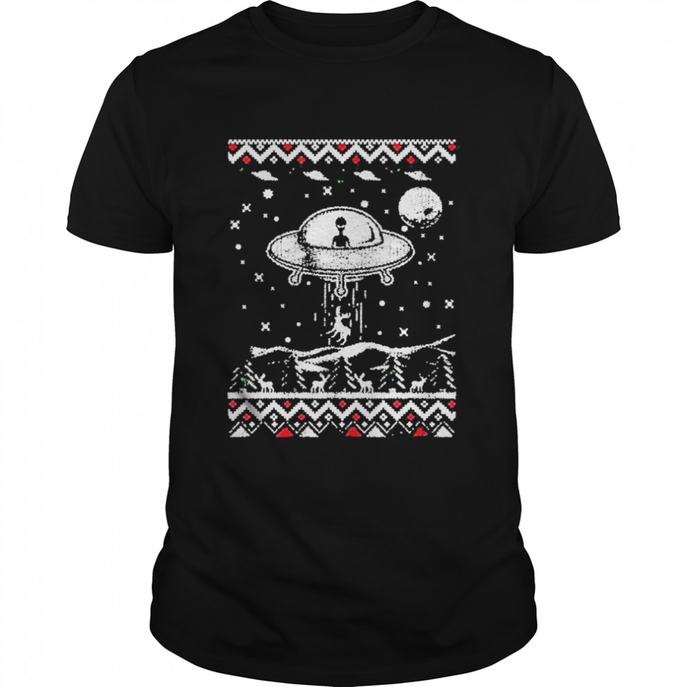 UFO Alien Spaceship Ugly Christmas Sweater Shirt