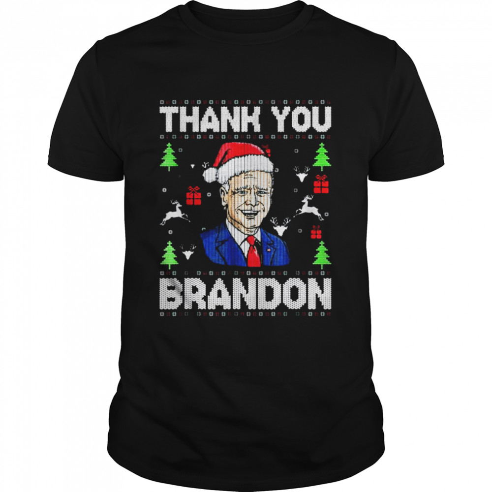 Ugly Santa Joe Biden thank you brandon Christmas shirt