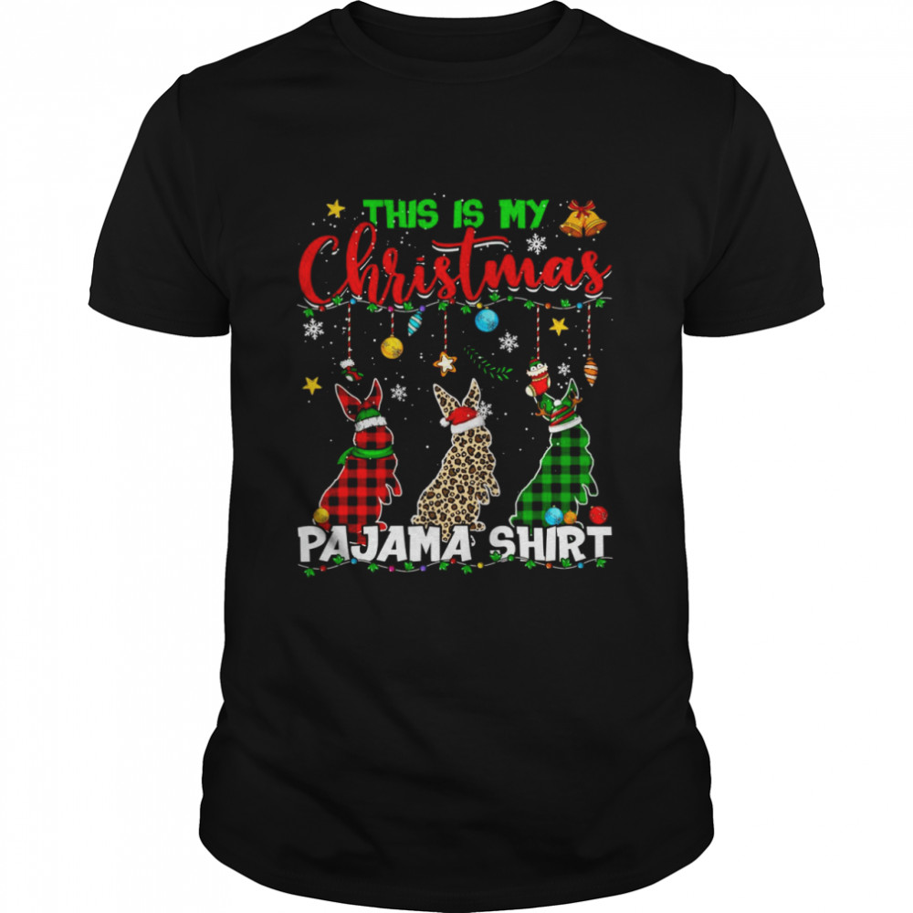 Bunny Xmas Tree Animals This Is My Christmas Pajama Shirt