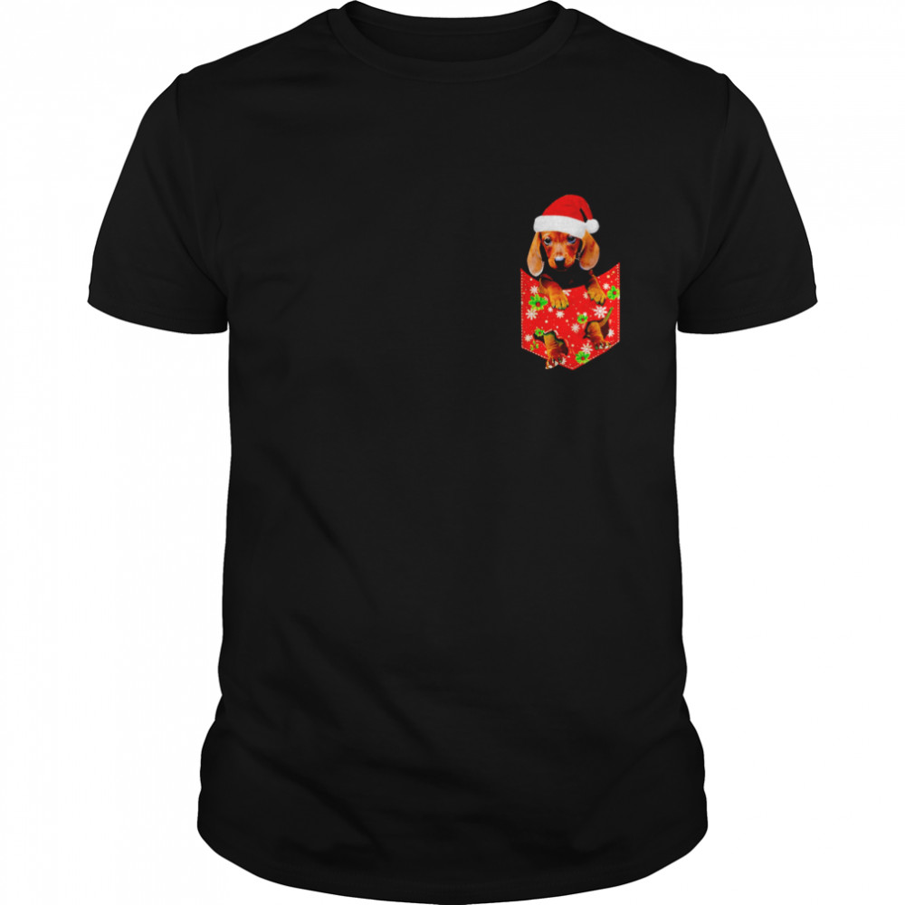 Dachshund pocket Christmas shirt