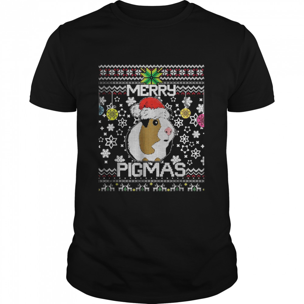 Merry Pigmas Ugly Christmas Sweater Humor Guinea Pig shirt Classic Men's T-shirt