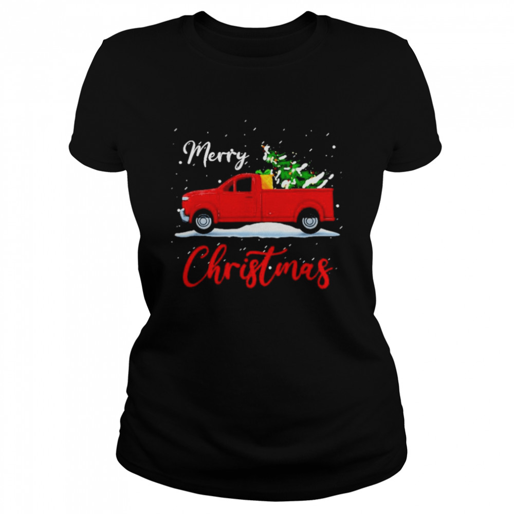 Red truck Merry Christmas shirt Classic Women's T-shirt