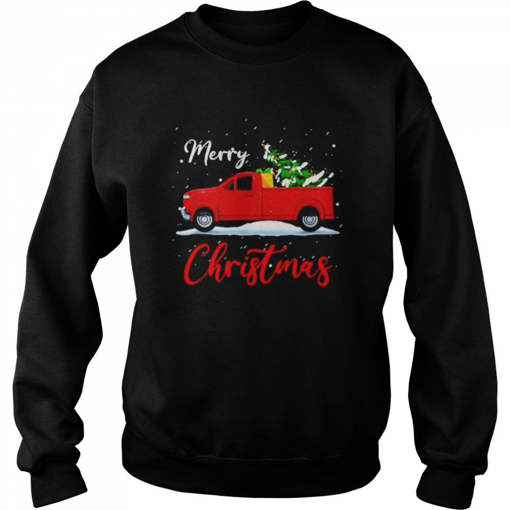 Red truck Merry Christmas shirt Unisex Sweatshirt
