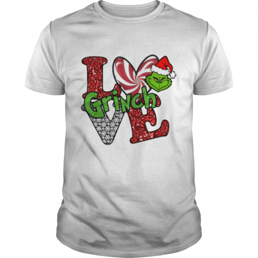 Santa Grinch face Love Christmas shirt