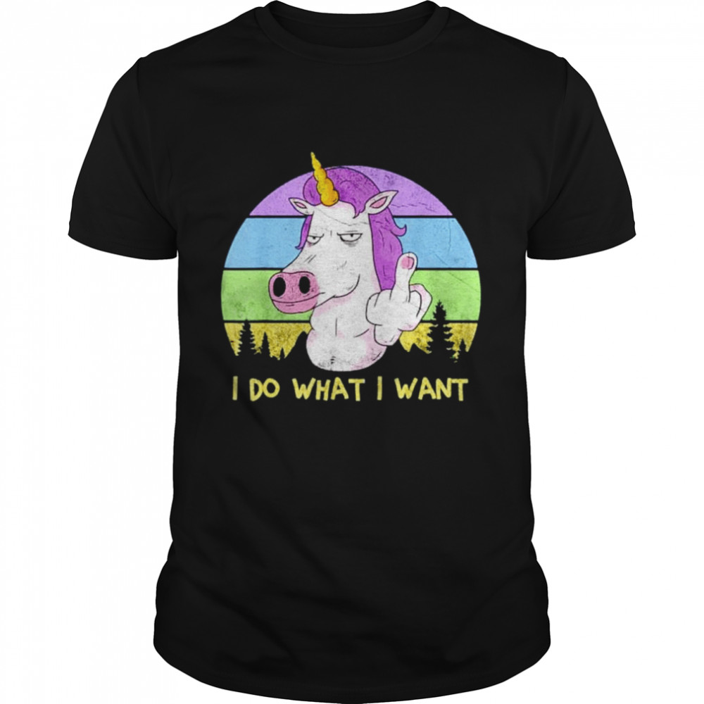 Unicorn flip off I do what I want vintage shirt