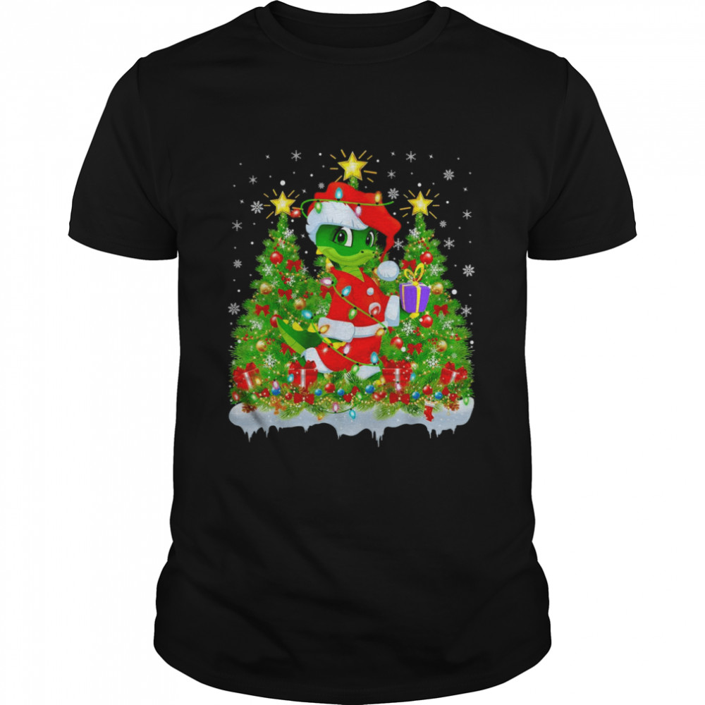 Crocodile Lighting Xmas Tree Crocodile Christmas Shirt