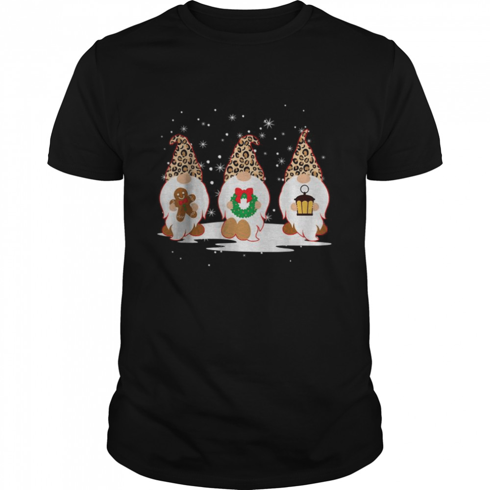 Gnomes Christmas Leopard Pajamas Xmas Family Matching Outfit T-Shirt