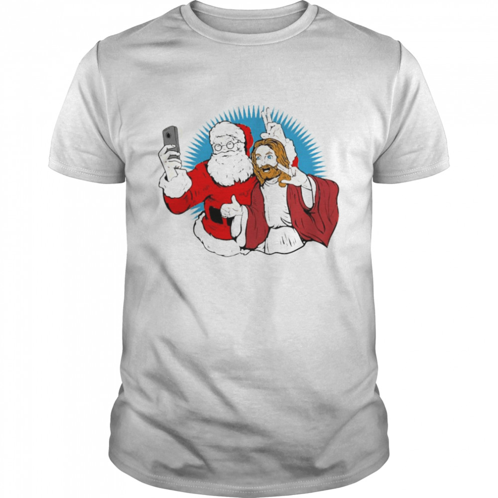 Jesus Christ And Santa Selfie Christmas Shirt