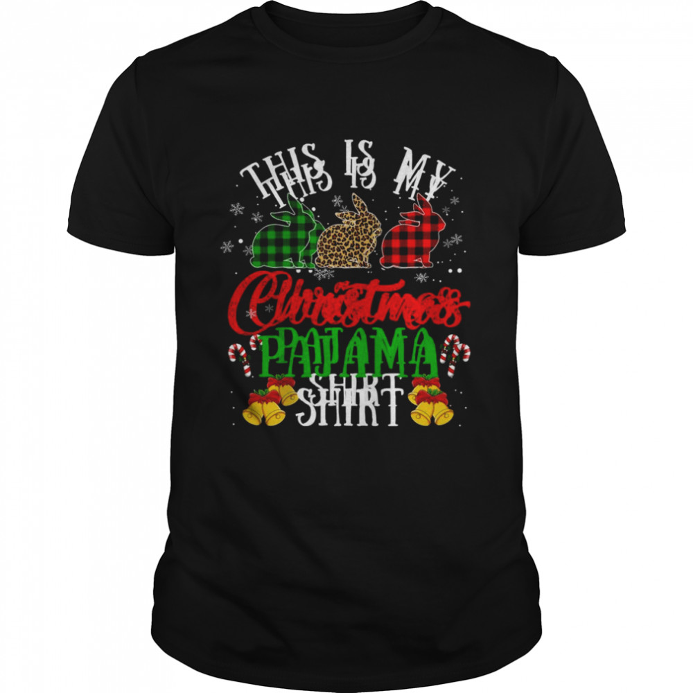 This Is My Christmas Pajama Bunny Xmas Tree Animals Shirt