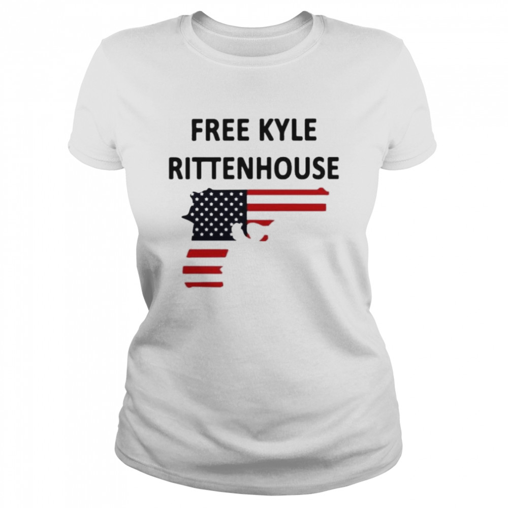 US Flag Free Kyle Rittenhouse Gun USA Flag  Classic Women's T-shirt