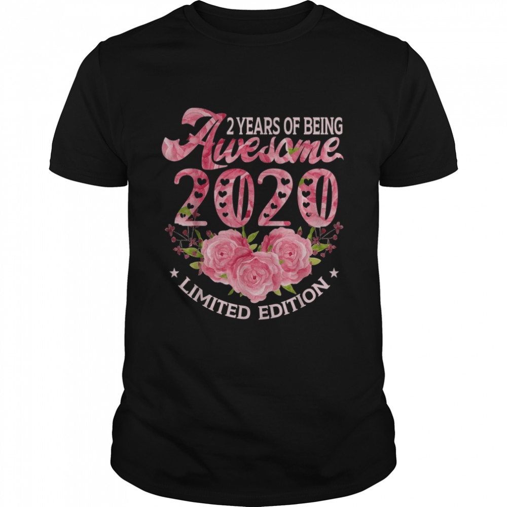 2 Jahre alte Blume 2020 Geschenk Geburtstag Mädchen Shirt