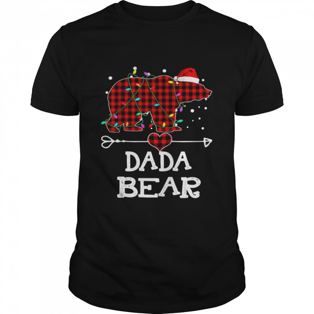 Dada Bear Shirt, Red Buffalo Plaid Dada Bear Pajama Shirt