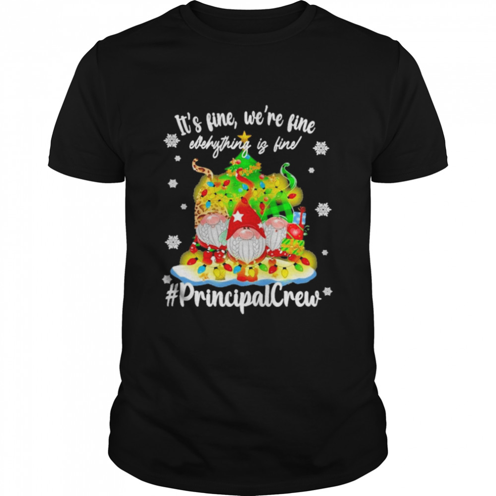 Gnomes It’s fine we’re fine everything is fine #Principal Crew Merry Christmas Lights Sweater