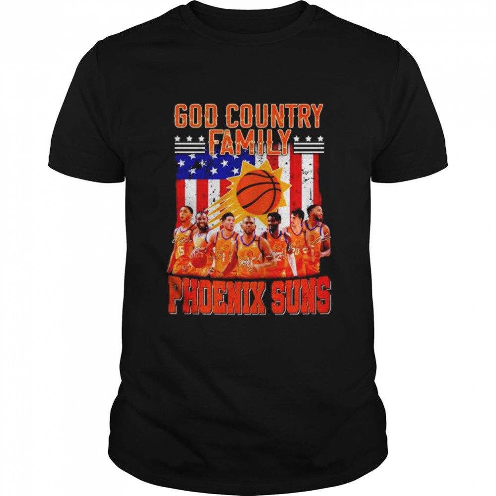 God country family Phoenix Suns signatures American flag T-shirt