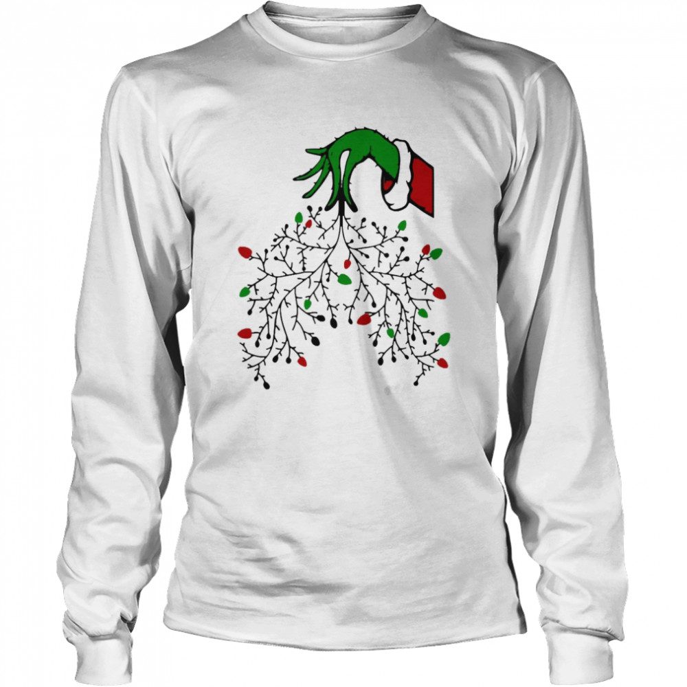 Grinch Hands Respiratory Therapist Christmas shirt Long Sleeved T-shirt