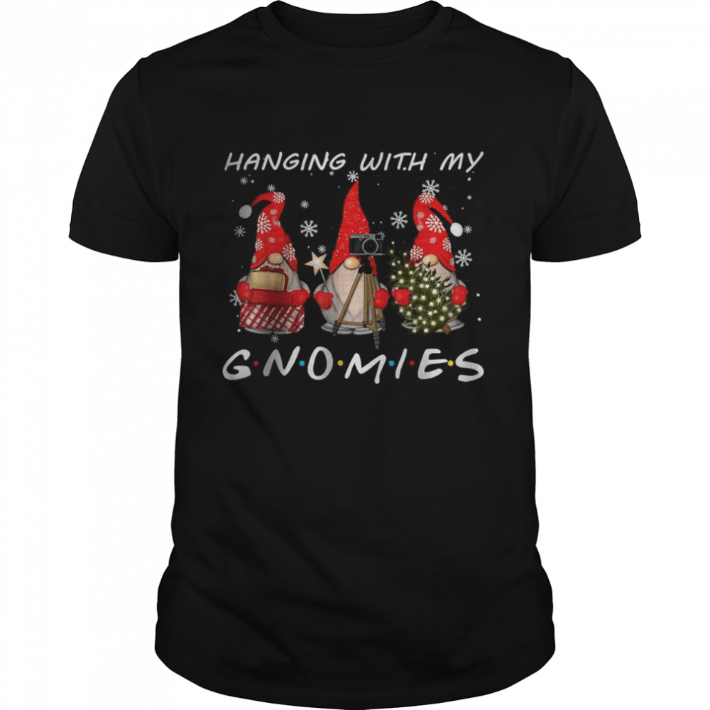 Hanging With My Gnomies Santa Gnome Christmas Pajama Shirt