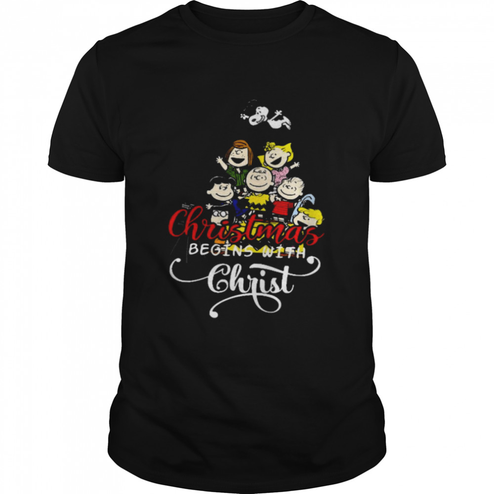 The Peanuts Christmas Begins With Christ Shirt