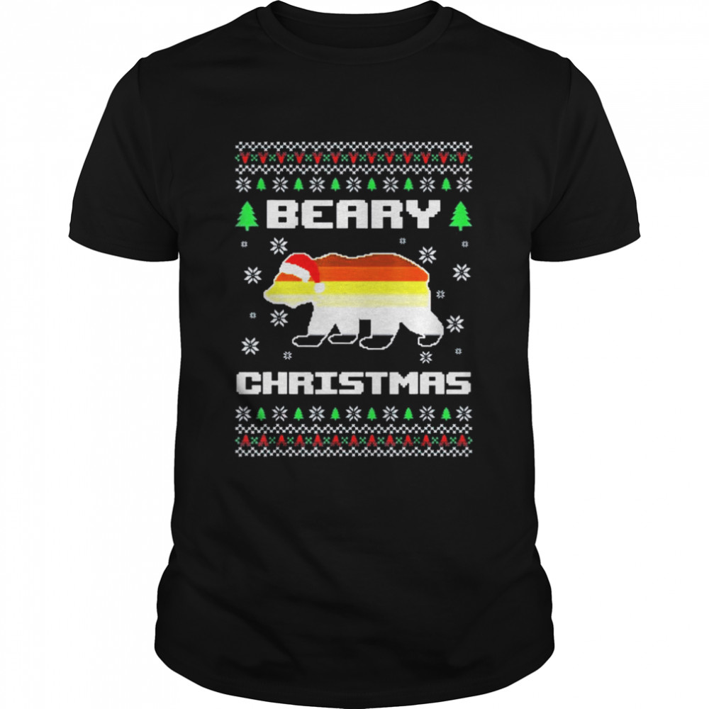 Gay Pride LGBTQ Ugly Christmas Sweater Xmas Beary Christmas T-Shirt