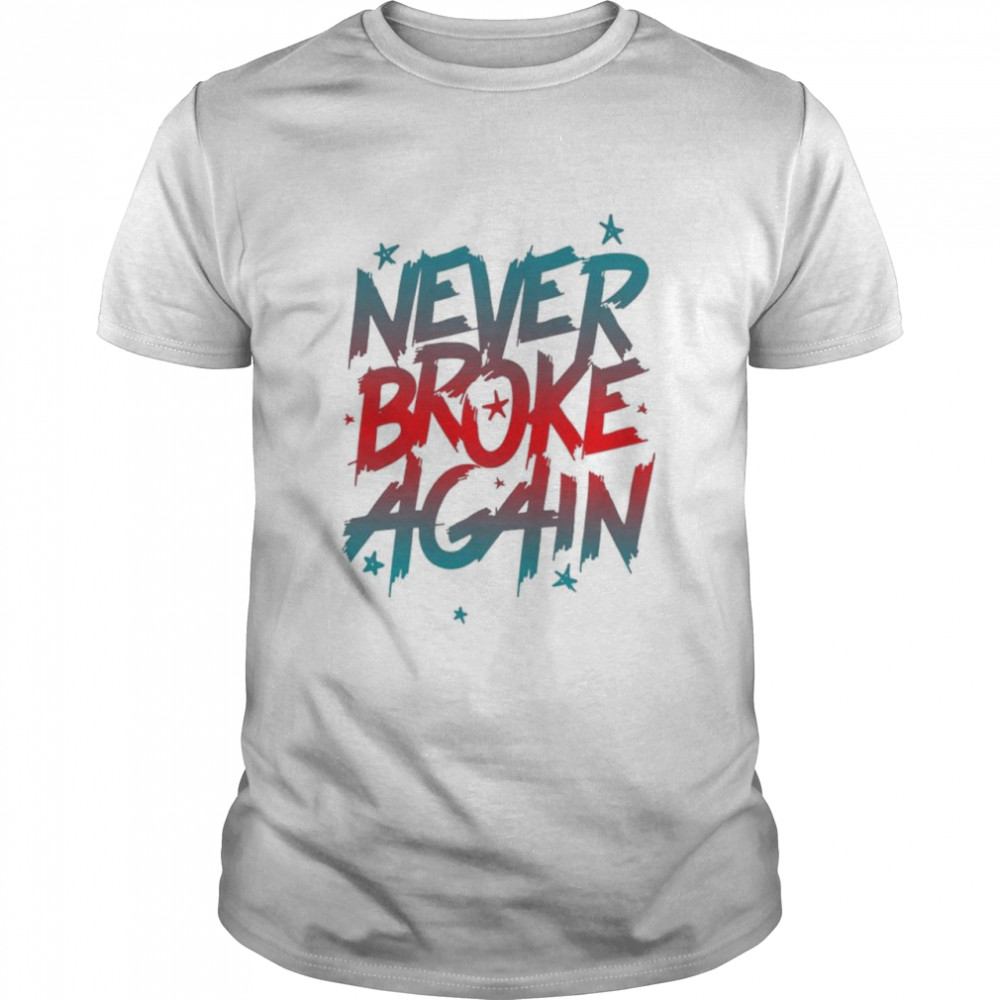 Never Broke Again Faded Blue Red T-Shirt