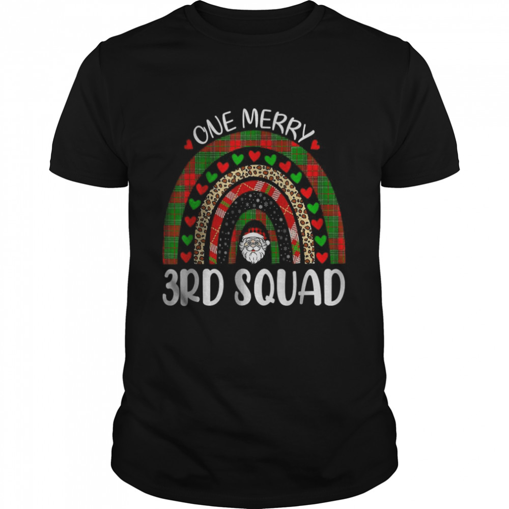 One Merry 3rd Squad Teacher Rainbow Leopard Buffalo T-Shirt