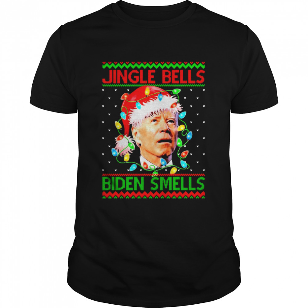 Santa Biden Jingle Bells Biden Smells Ugly Christmas shirt