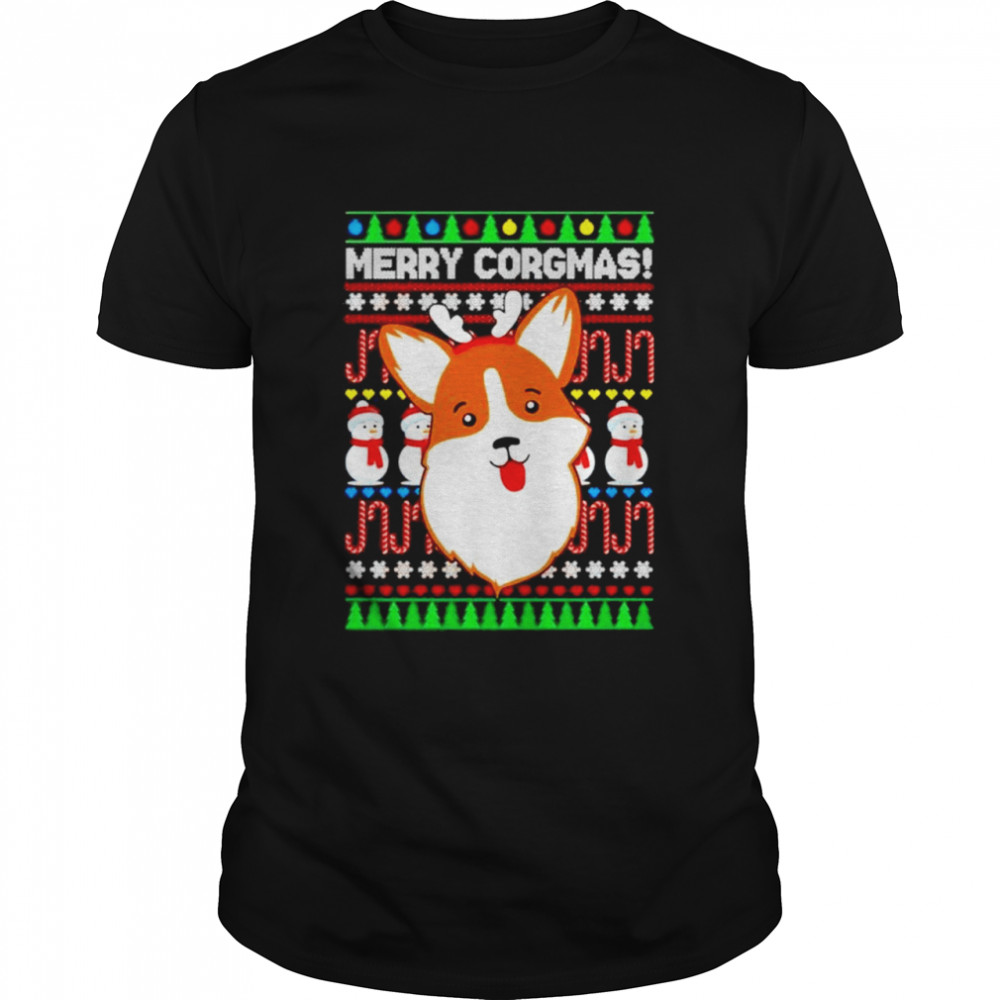 Snowman Merry Corgmas Dog Lover Christmas shirt
