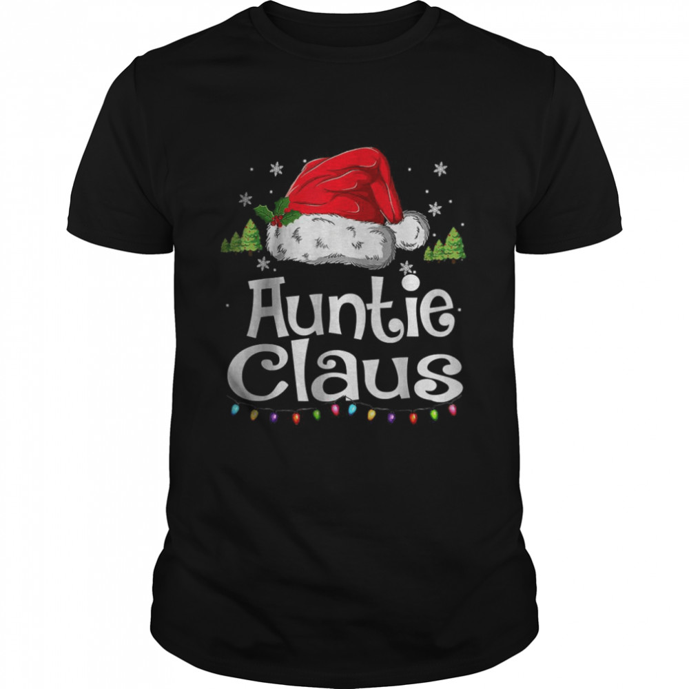Auntie Claus Christmas Pajama Family Matching Xmas T-Shirt