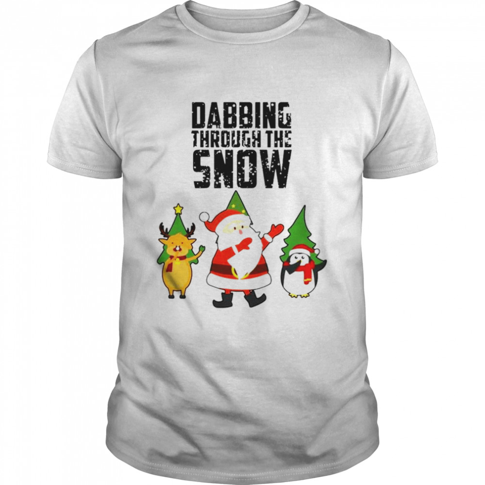 Dabbing through the snow Santa Christmas shirt