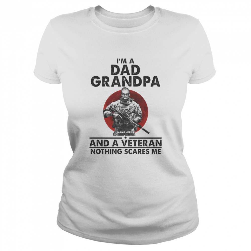 I'm A Dad Grandpa And A Veteran Nothing Scares Me Sunset  Classic Women's T-shirt