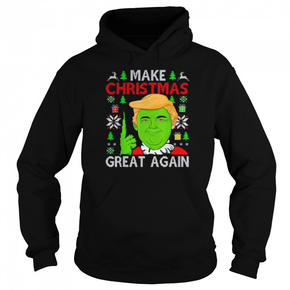 Make Christmas Great Again Trump meme 2024 Ugly Sweater T- Unisex Hoodie