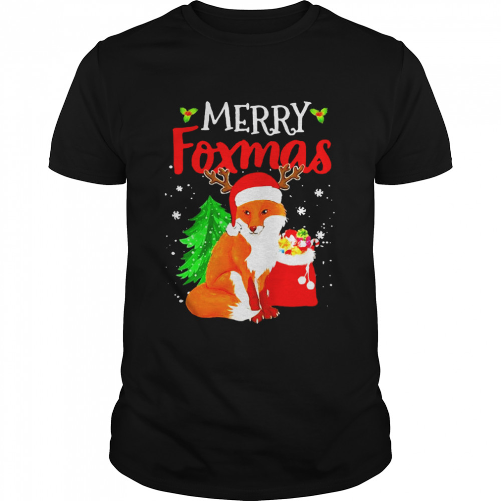 Merry Foxmas Dog Lovers Christmas Sweater Shirt