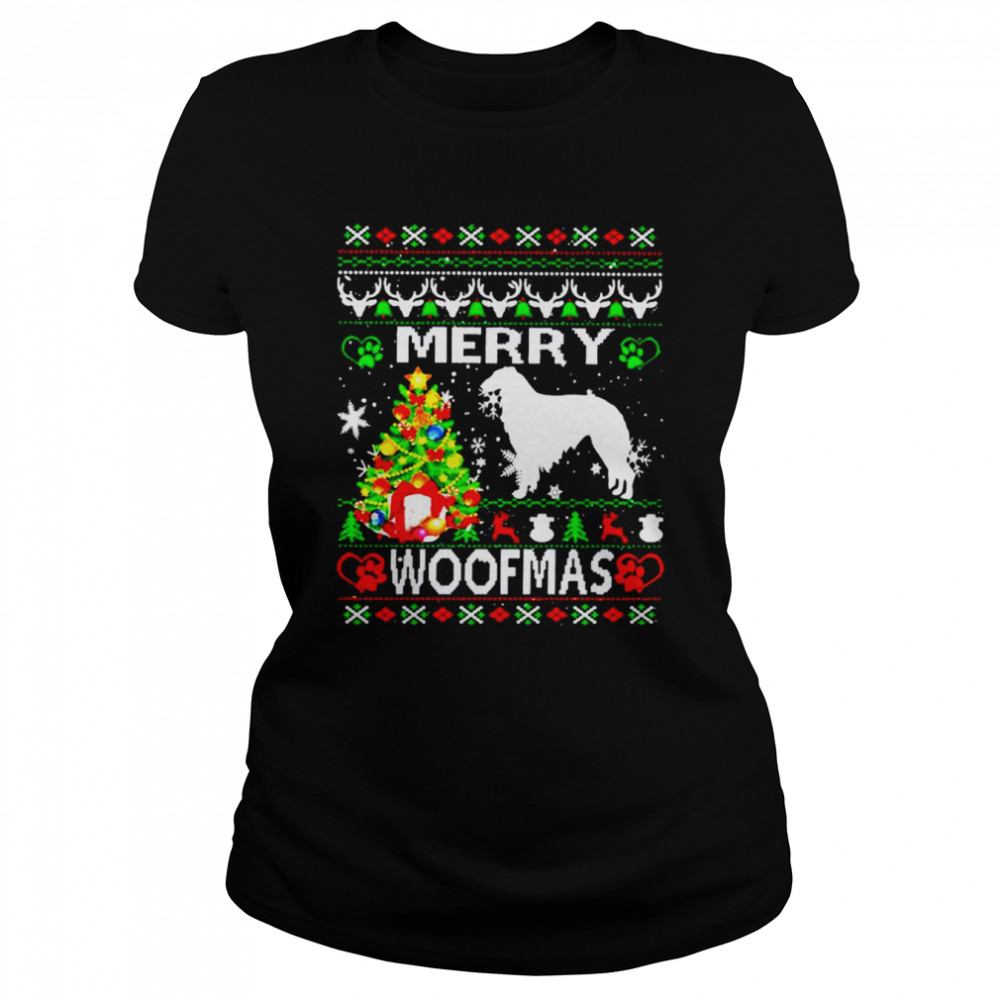 Merry Woofmas Borzoi Christmas shirt Classic Women's T-shirt