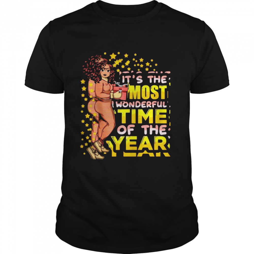 Pajamas Melanin It’s The Most Wonderful Time Of The Year Christmas Shirt