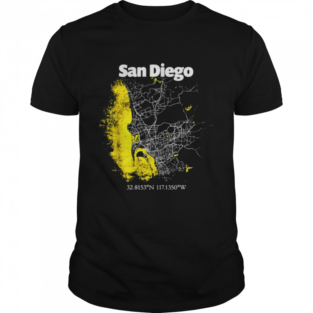 San Diego California Street Map Hometown Pride Souvenir Shirt