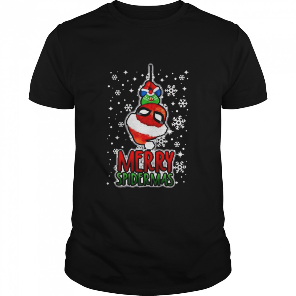 Santa Spider Man Merry Spidermas Snowflake Christmas Shirt