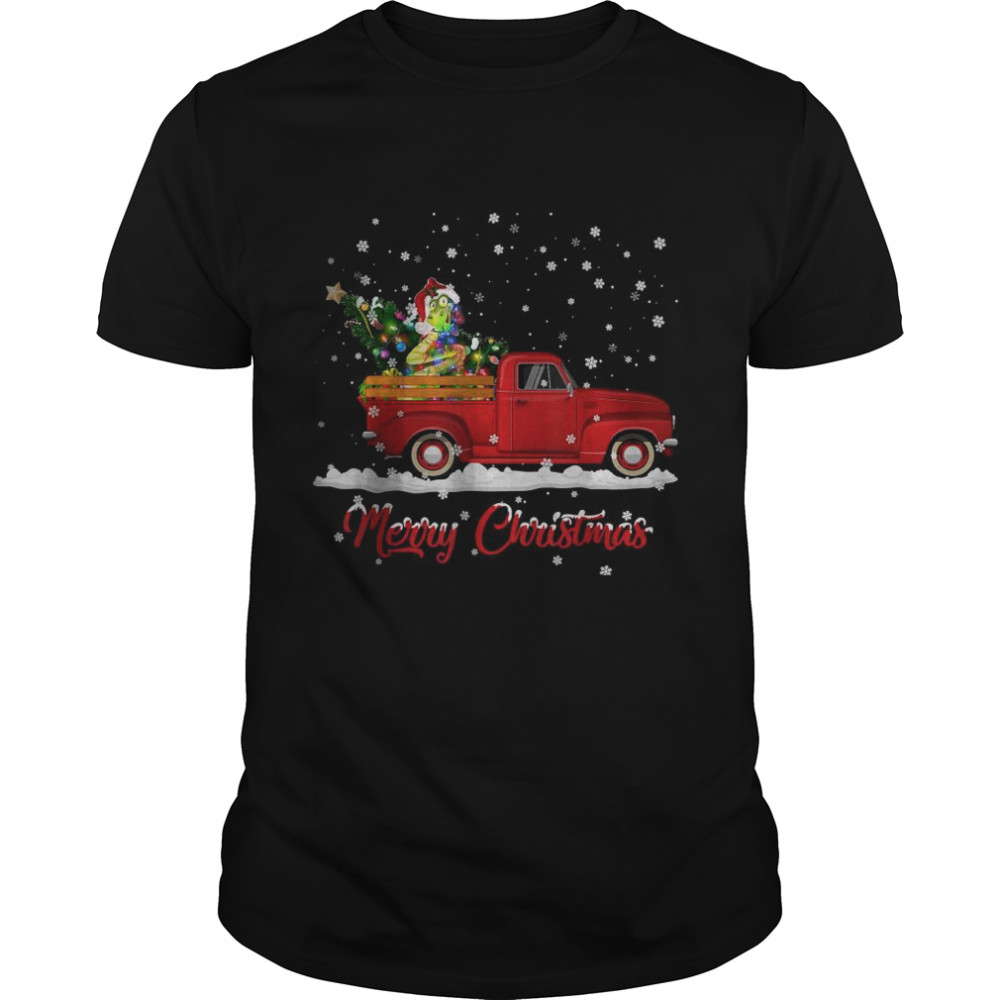 Snakes Animal Riding Red Truck Christmas T-Shirt