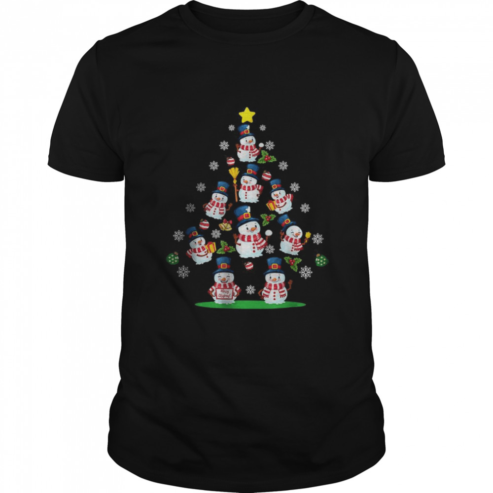 Snowman Christmas Tree Women Men Chrismas T-Shirt